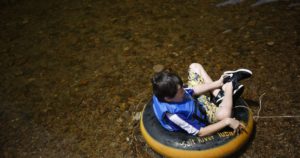 floating in the Gila River